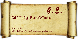 Gálfy Eutímia névjegykártya
